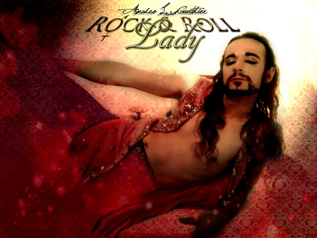 A reclining bearded figure against a red and gold background with Rock and Roll Daddy lettering.