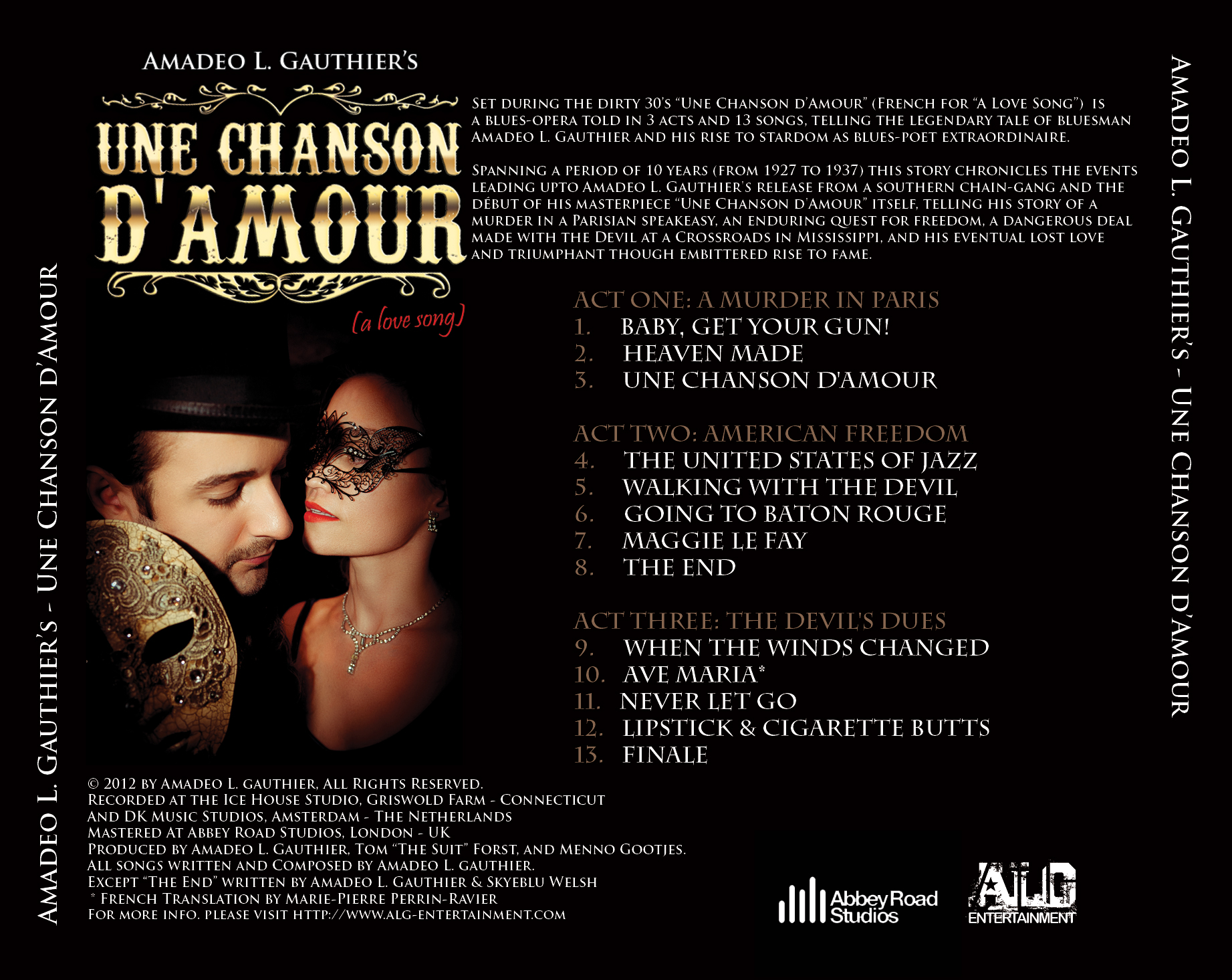 Une Chanson d’Amour back cover